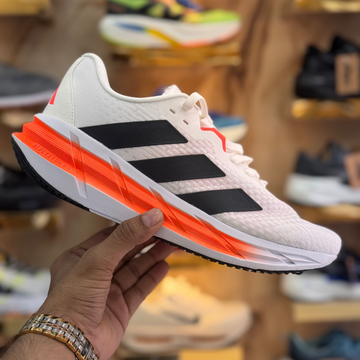 Adidas AdiStar 3 White Orange Premium Quality (Dot Perfect)