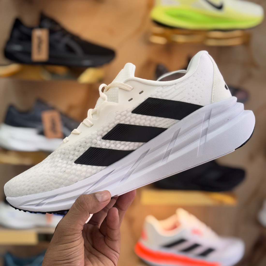 Adidas AdiStar White Black Premium Quality (Dot Perfect)