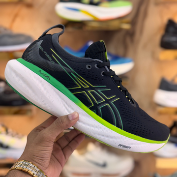 Asics - GEL-NIMBUS 25 Black Green Premium Quality (Dot Perfect)