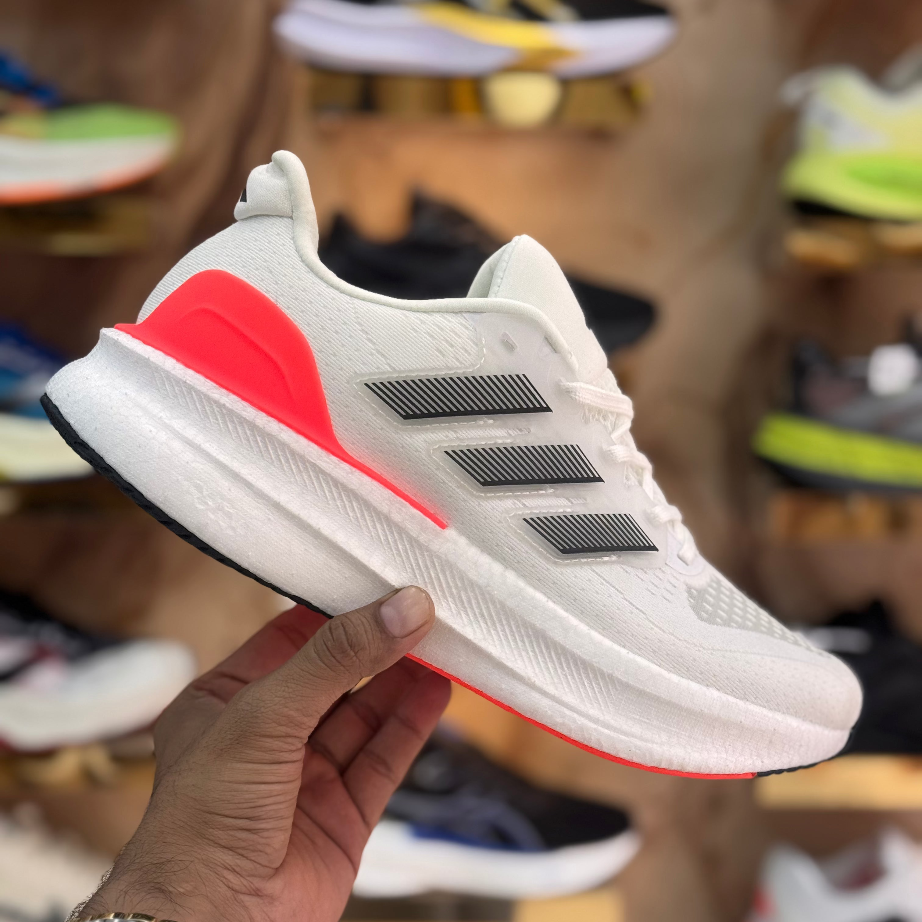 Adidas UltraRun 5 White Orange Premium Quality (Dot Perfect)