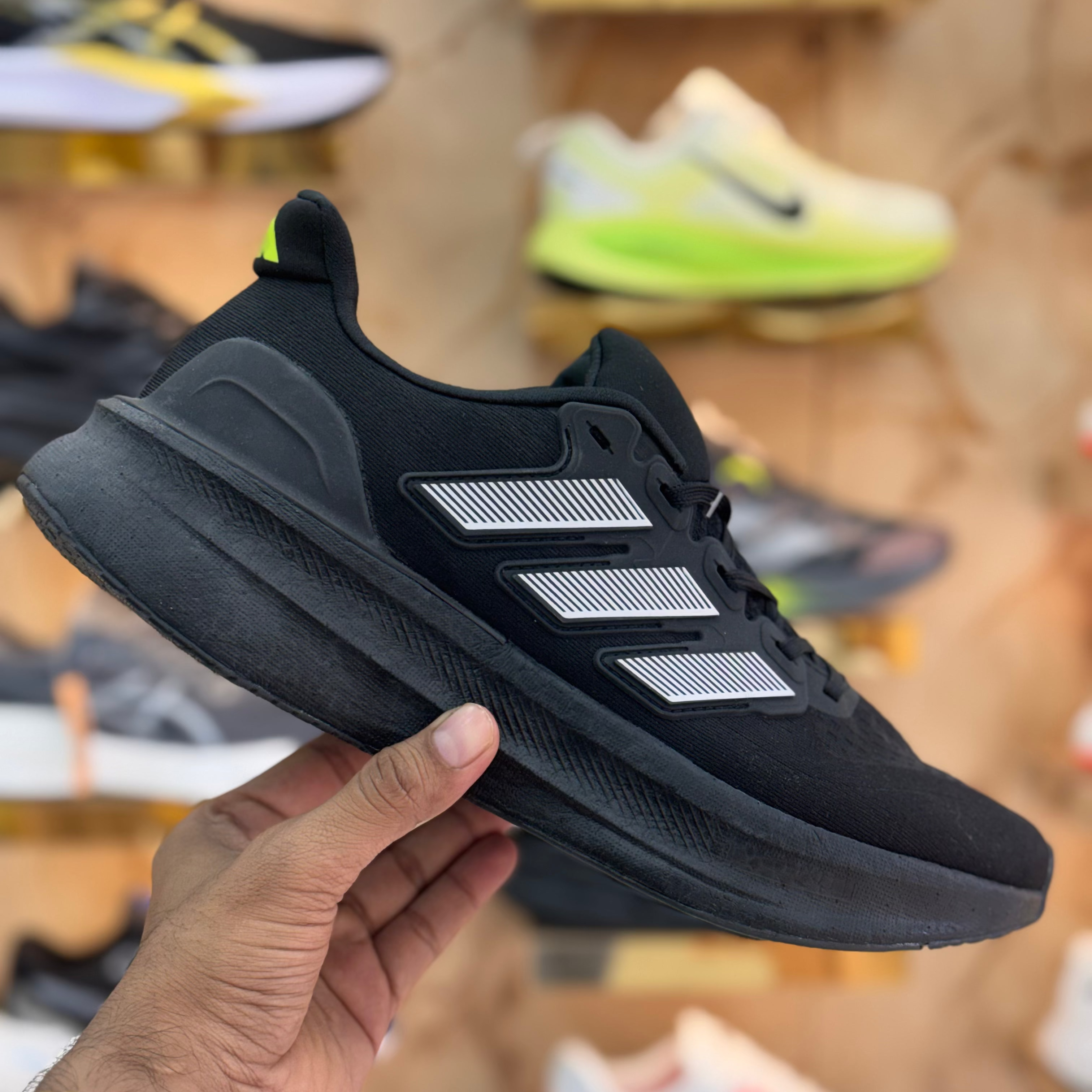 Adidas UltraRun 5 Triple Black Silver Premium Quality (Dot Perfect)