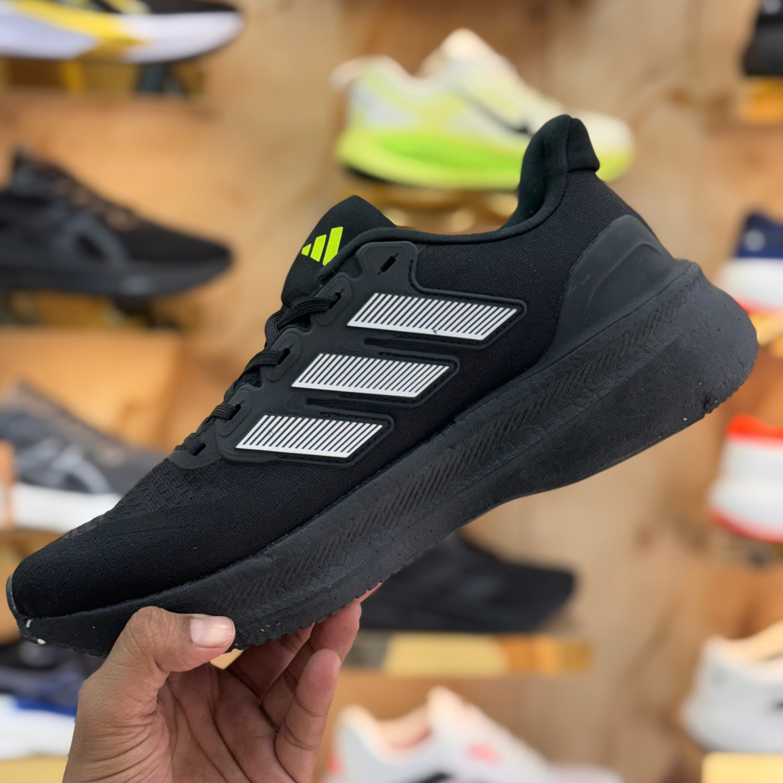 Adidas UltraRun 5 Triple Black Silver Premium Quality (Dot Perfect)