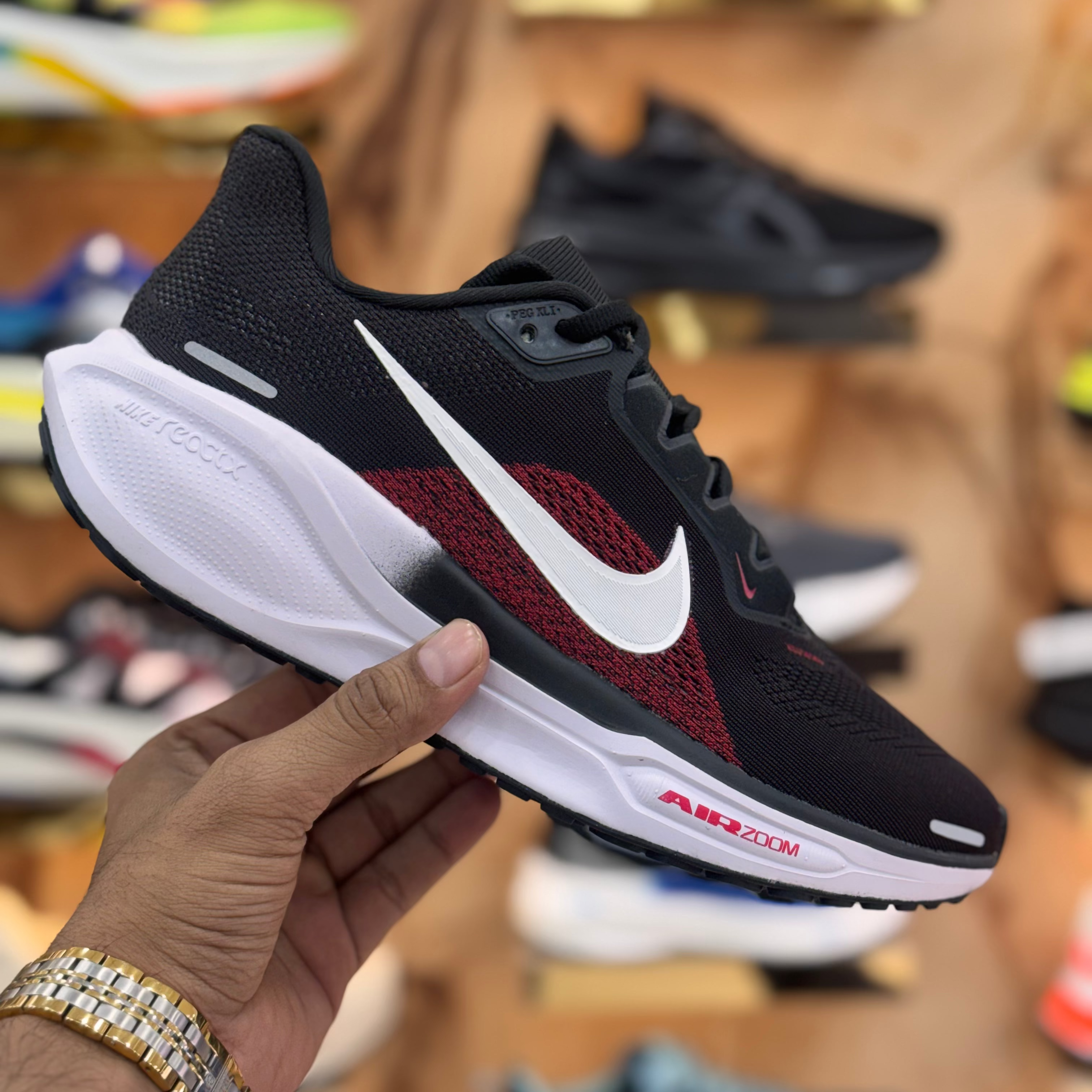 Nike React pegasus 41 Black Red Premium Quality (Dot Perfect)