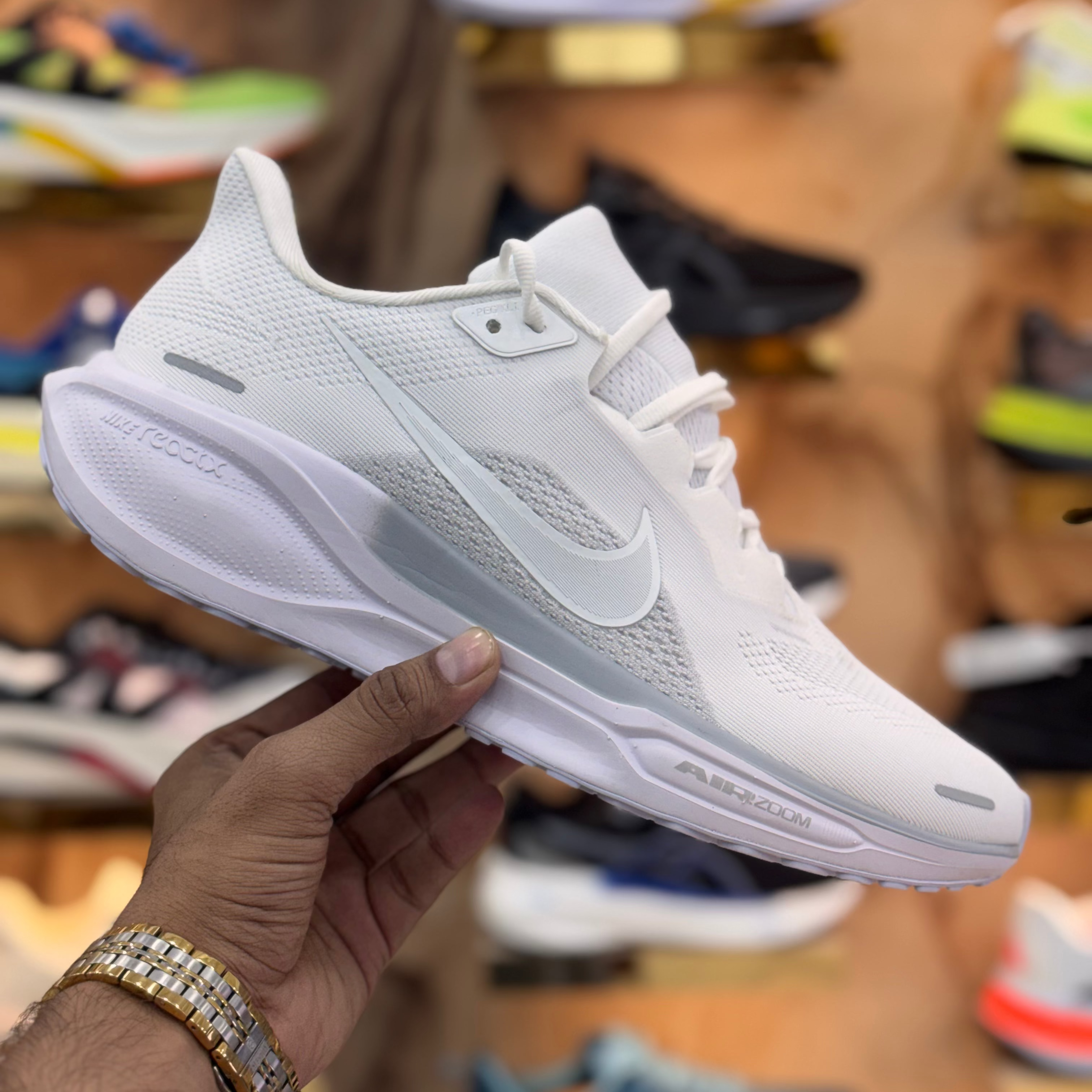Nike React pegasus 41 Triple White Premium quality (Dot perfect)