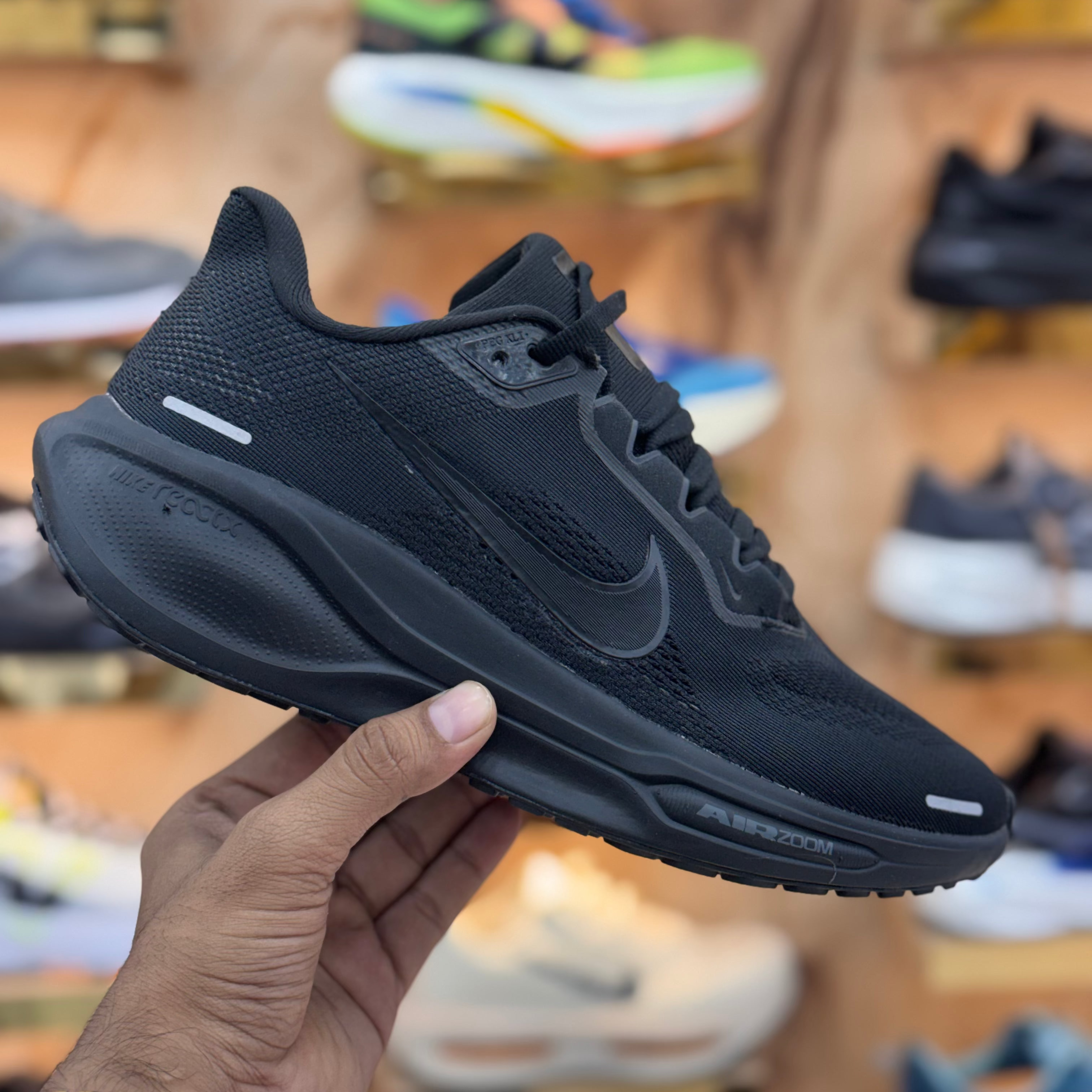 Nike React pegasus 41 Triple Black Premium Quality (Dot Perfect)