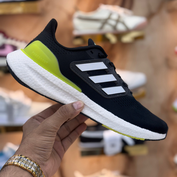 Adidas PureBoost 22 Black/Solar Yellow Premium Quality (Dot Perfect)