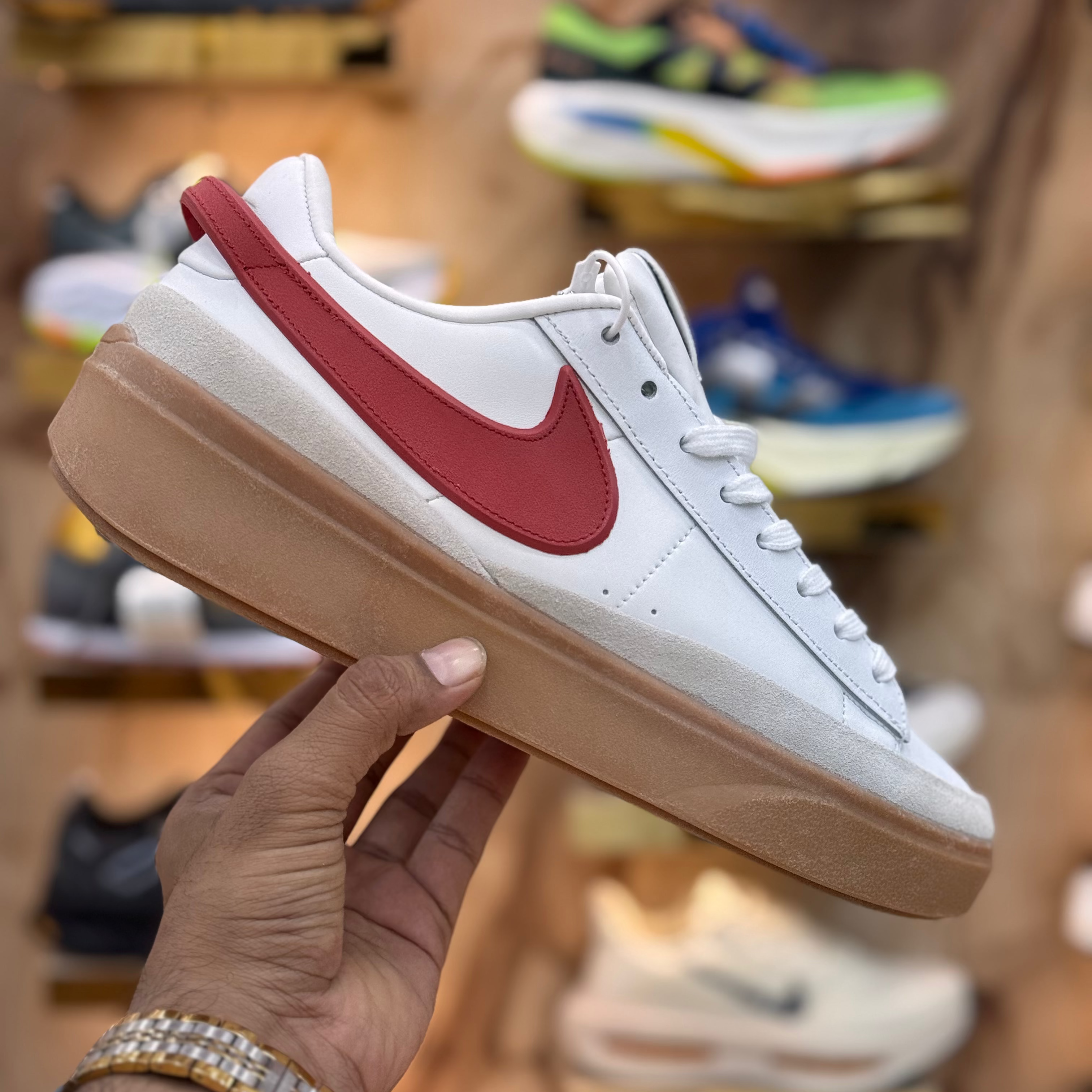 Nike Blazer Phantom Low White Dragon Red Premium Quality (Dot Perfect)