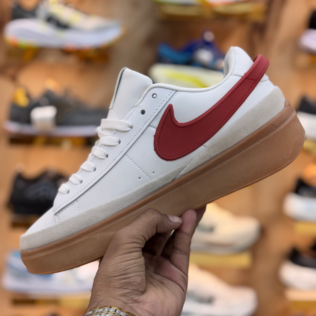 Nike Blazer Phantom Low White Dragon Red Premium Quality (Dot Perfect)