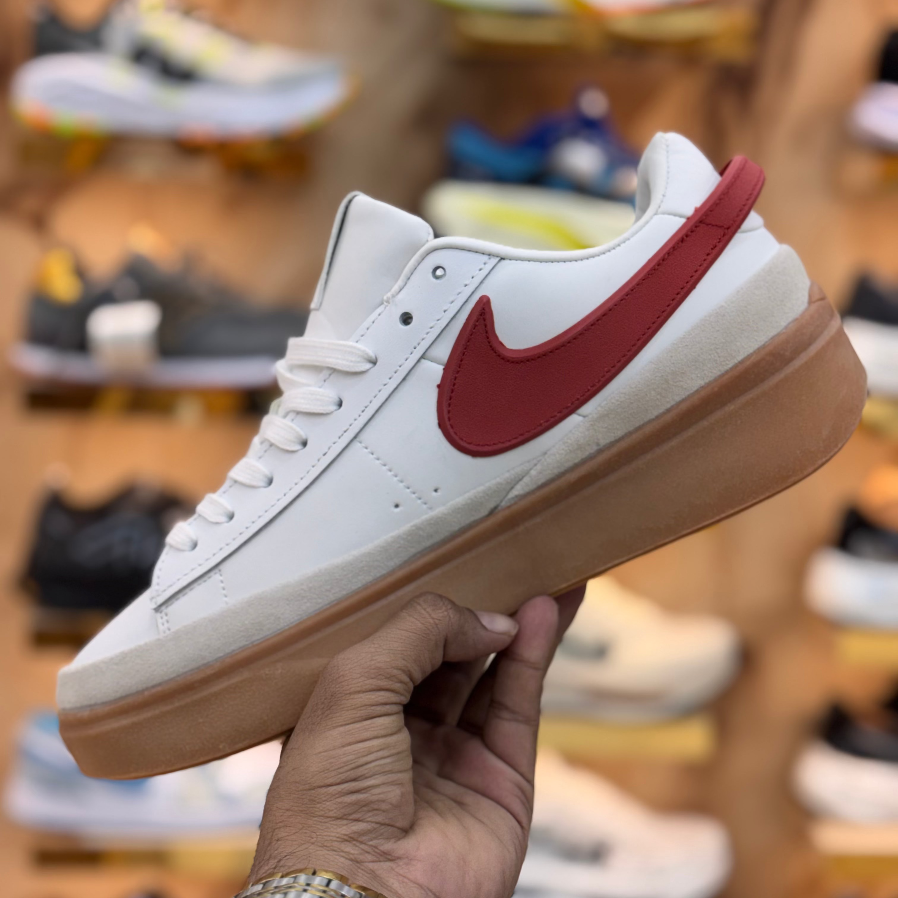 Nike Blazer Phantom Low White Dragon Red Premium Quality (Dot Perfect)