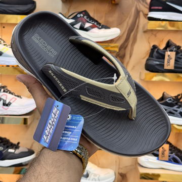 SKECHERS MEDICATED RELAX FIT Flip Flop Brown Premium Quality (Dot perfect)