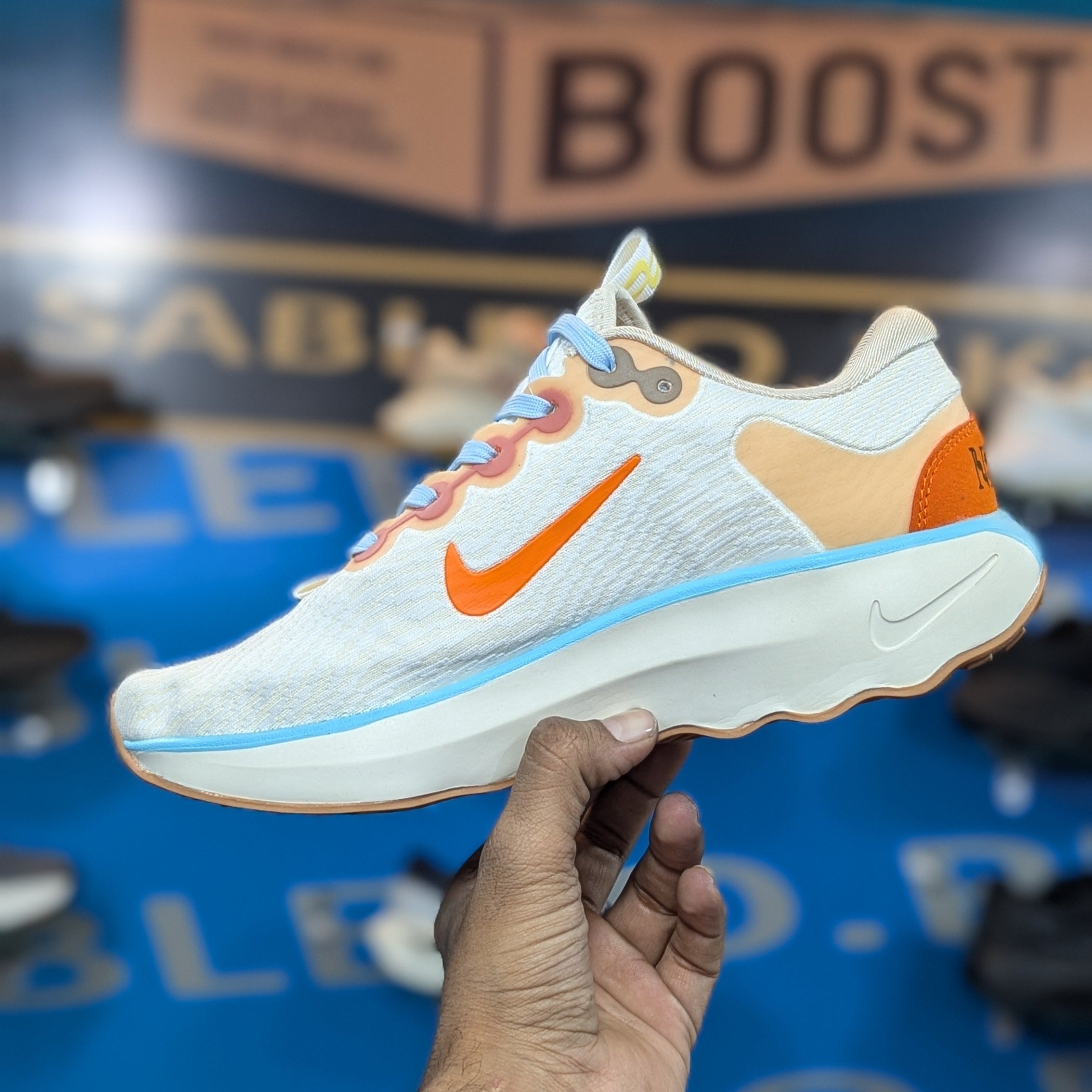 Nike Motiva White Orange Premium Quality (Dot Perfect)