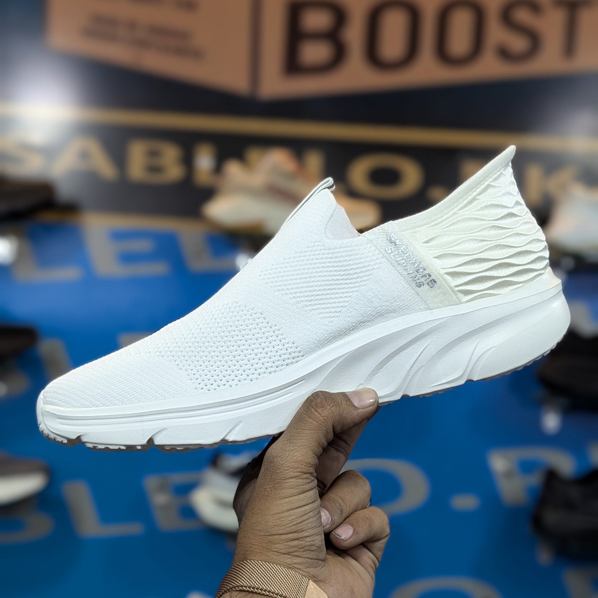 Skechers Step Flex Slip Ins White Premium Quality (Dot Perfect)
