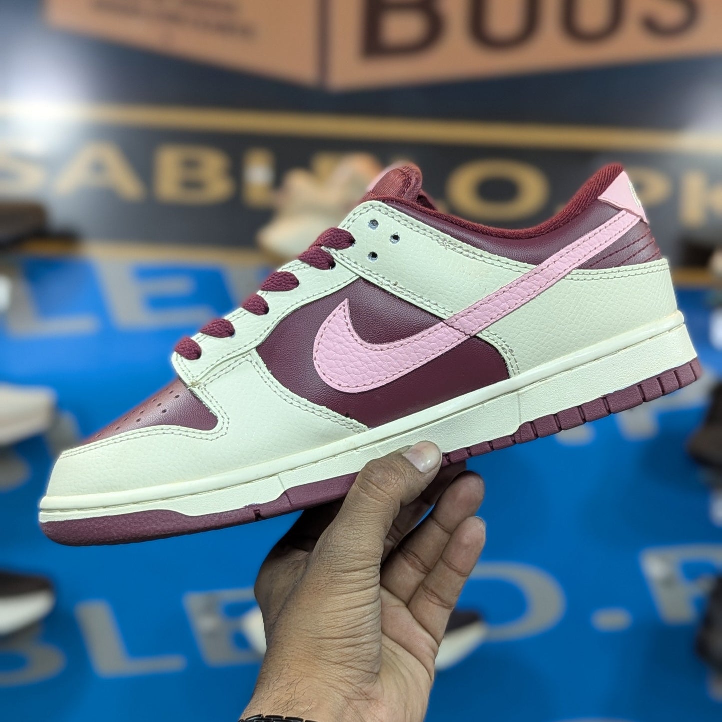 Nike Air Jordan 1 SB  Dunk Low 'Night Maroon and Medium Soft Pink" Premium Quality (Dot Perfect)