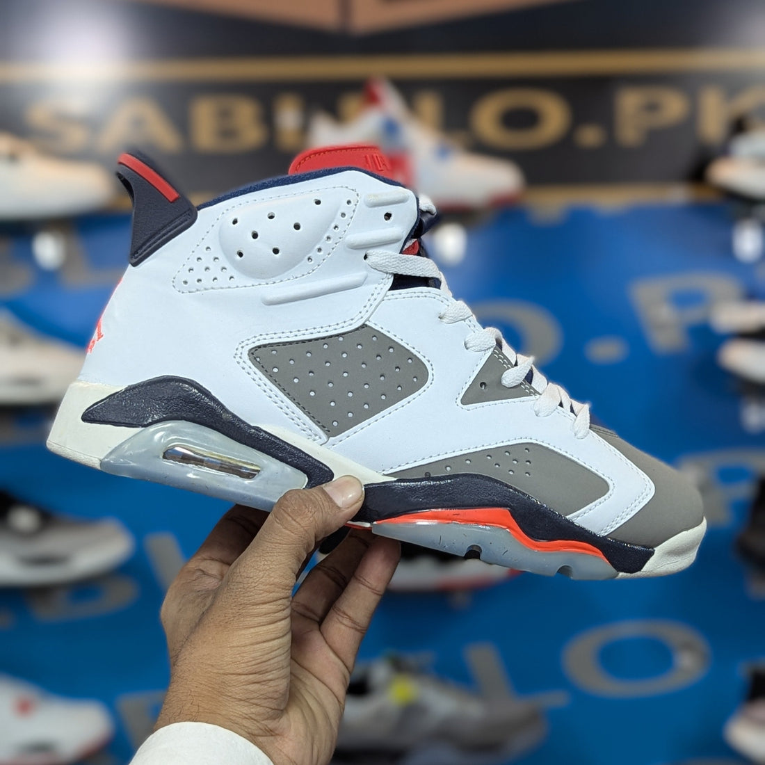 Nike Jordan 6 White Red Premium Quality (Dot Perfect)