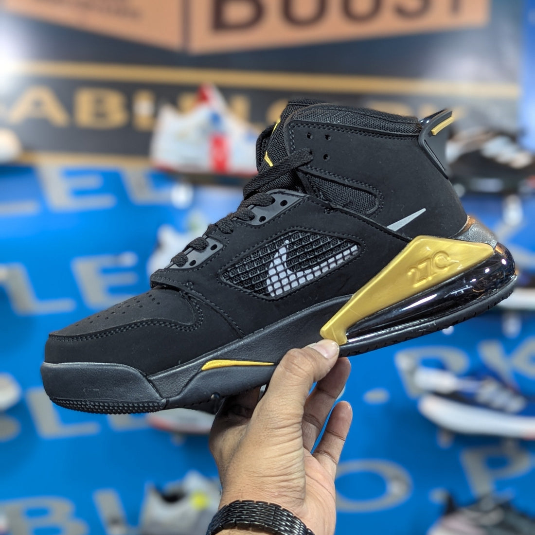 Nike Jordan Mars 270 Black Metallic Gold Premium Quality (Dot Perfect)