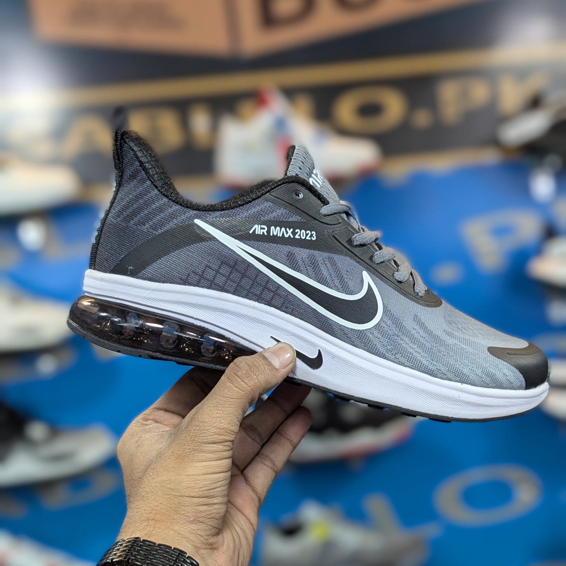 Nike Airmax 2023 Gray Black Premium Quality (Dot Perfect)