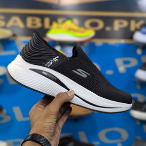Skechers G- Walk Slip Ins Black White Premium Quality (Dot Perfect)