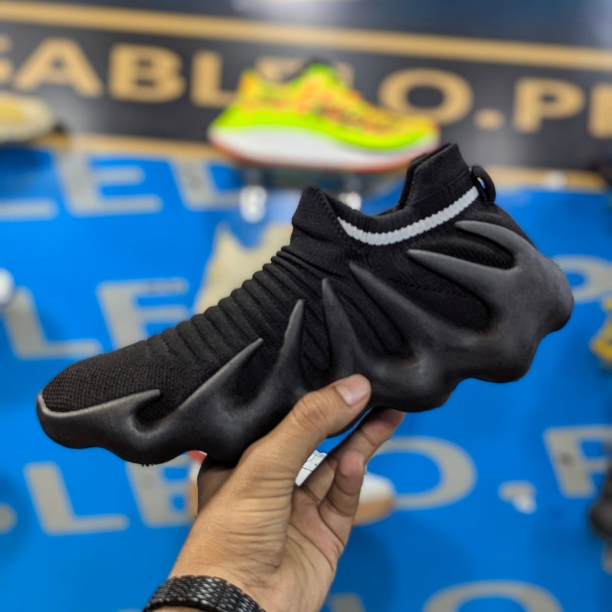 Adidas Yeezy 450 Triple Black Lace Free