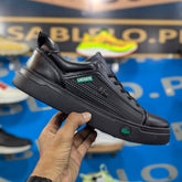 Lacosste Leather flat lace sneakers Black