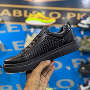Lacosste Leather flat lace sneakers Black