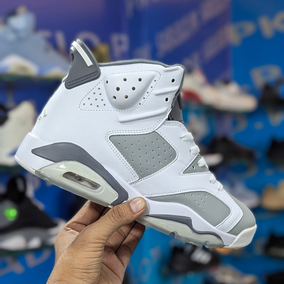 Nike Air Jordan 6 White Grey Premium Quality (Dot Perfect)