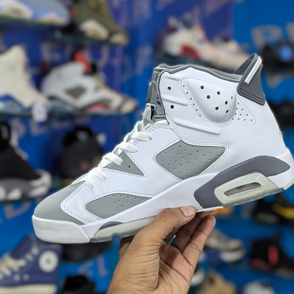Nike Air Jordan 6 White Grey Premium Quality (Dot Perfect)