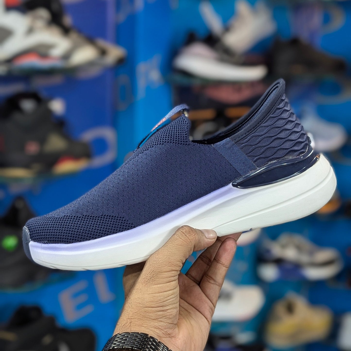 Skecher Hyper Burst Slip Ins With Logo Blue Premium Quality (Dot Perfect)