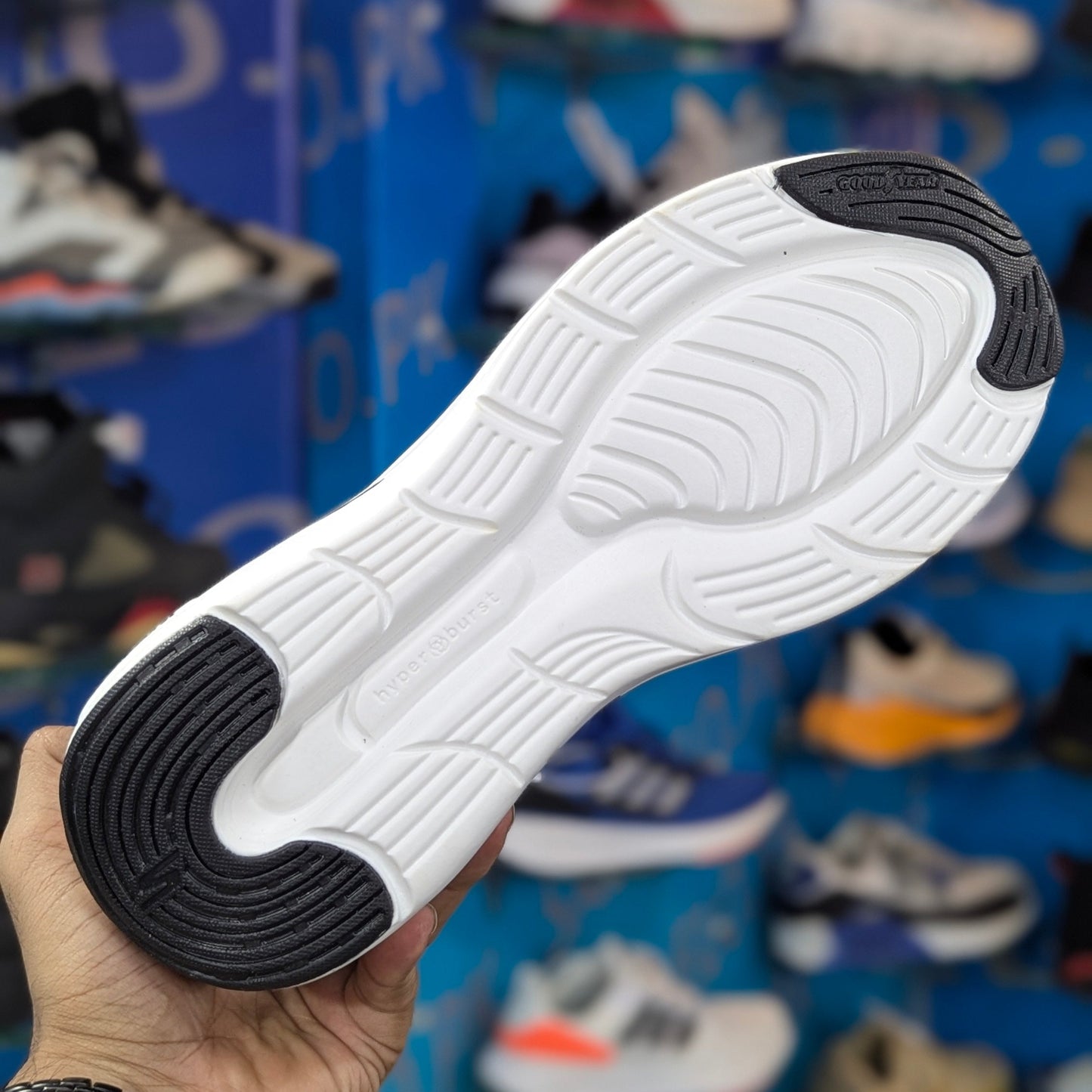 Skecher Hyper Burst Slip Ins With Logo Black White Premium Quality (Dot Perfect)