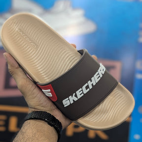 Skechers Slippers With Side Logo Khaki