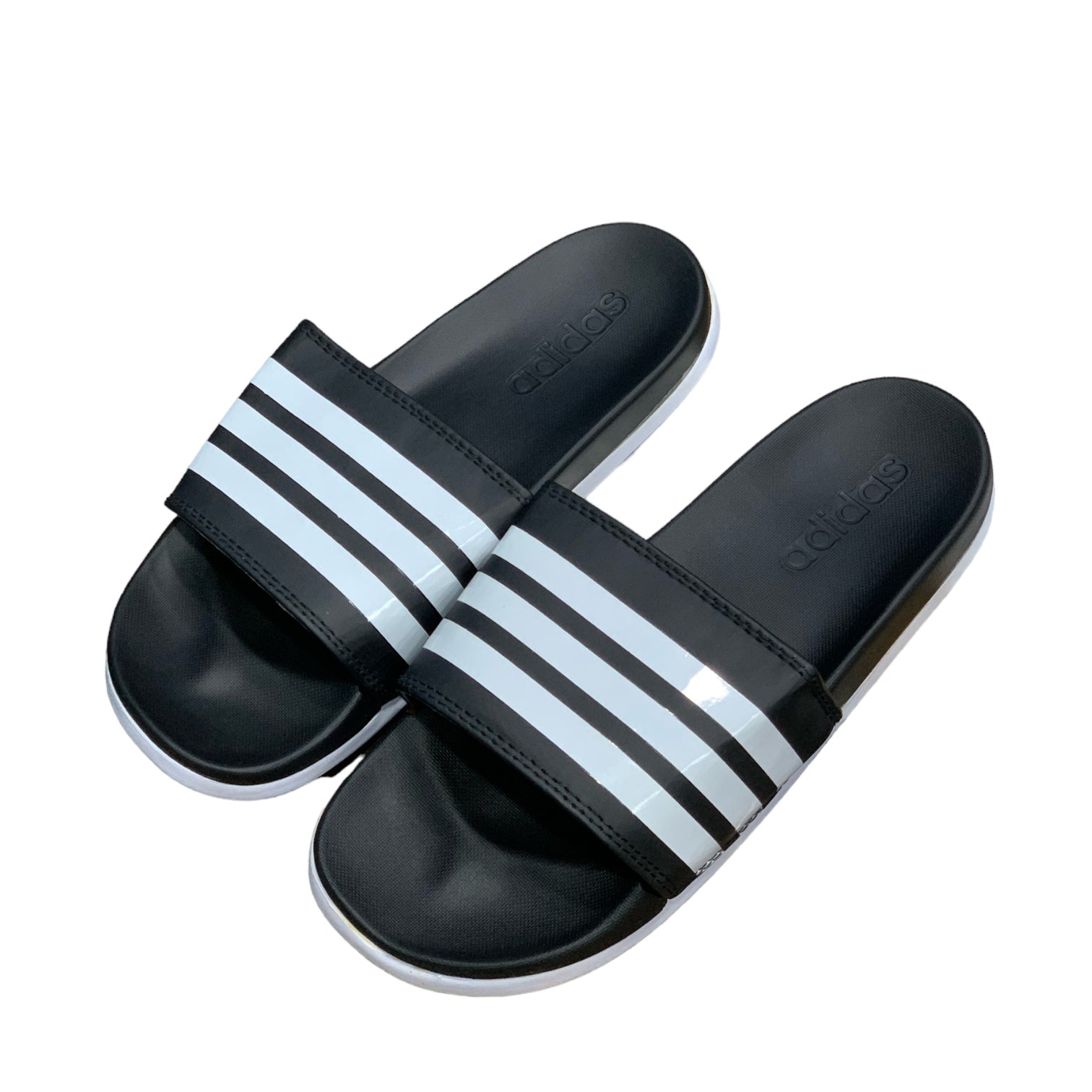 Adidas Slides Black White Premium Quality(Dot Perfect)