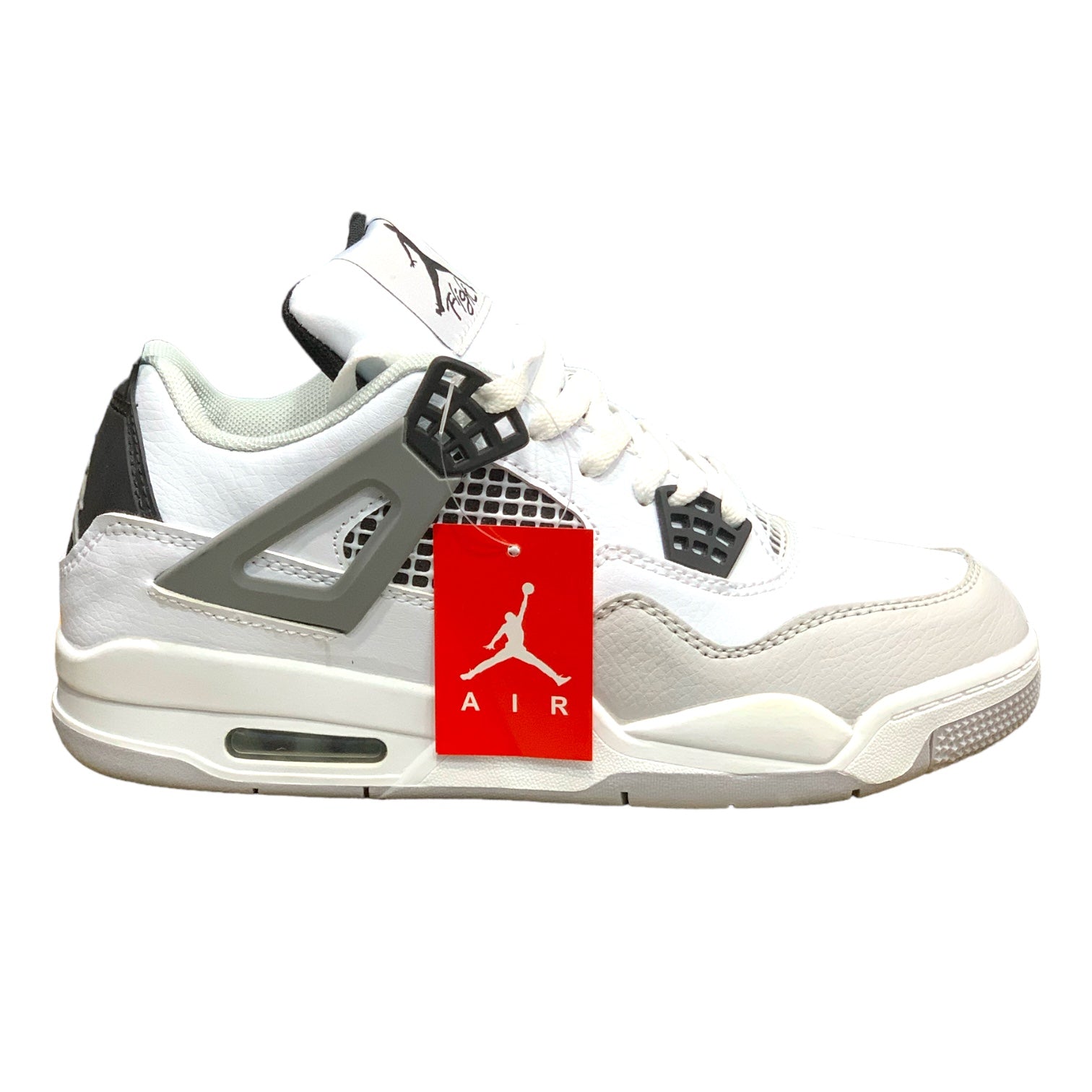 Black Gray And White Jordan 4