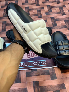 Balmain Slippers Box White Black - Premium Shoes from Sablelo.pk - Just Rs.4999! Shop now at Sablelo.pk