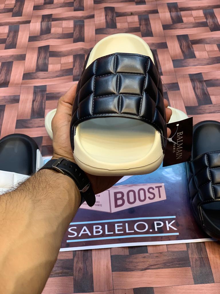 Balmain Slippers Box Beige Black - Premium Shoes from Sablelo.pk - Just Rs.4999! Shop now at Sablelo.pk