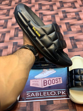 Balmain Slippers Box Triple Black - Premium Shoes from Sablelo.pk - Just Rs.4999! Shop now at Sablelo.pk