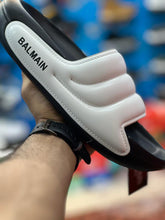 Balmain Slippers Stripes White Black - Premium Shoes from Sablelo.pk - Just Rs.4999! Shop now at Sablelo.pk