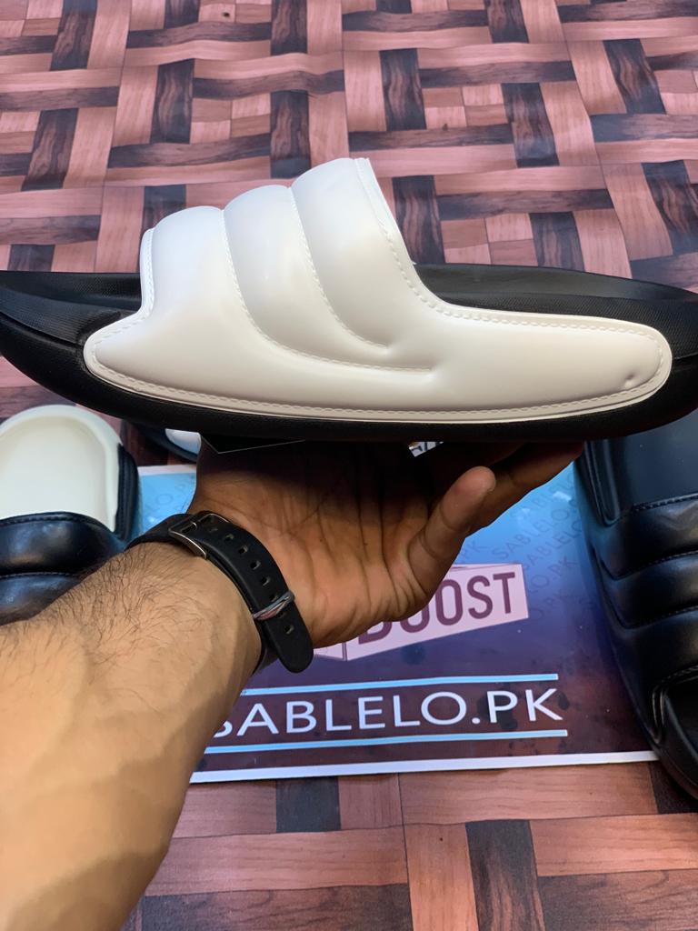 Balmain Slippers Stripes White Black - Premium Shoes from Sablelo.pk - Just Rs.4999! Shop now at Sablelo.pk