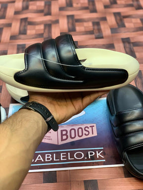Balmain Slippers Stripes Beige Black - Premium Shoes from Sablelo.pk - Just Rs.4999! Shop now at Sablelo.pk