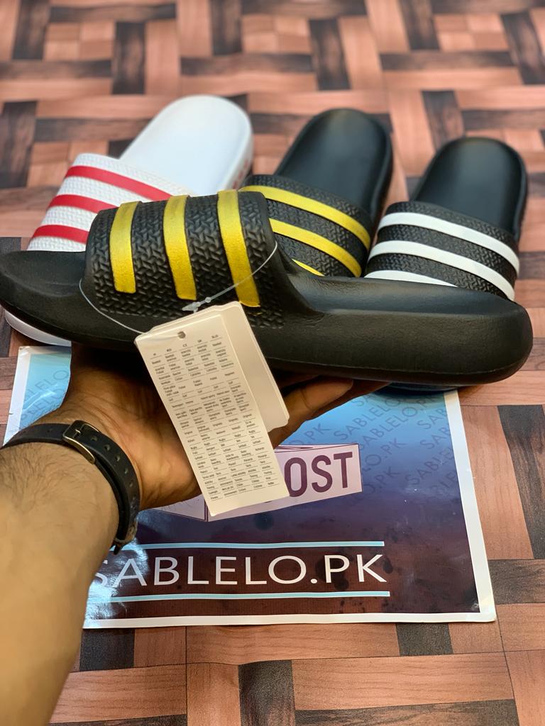 One Peice Adidas Slippers Black Gold - Premium Shoes from Sablelo.pk - Just Rs.1799! Shop now at Sablelo.pk