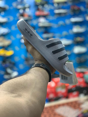One Peice Adidas Slippers Gray Black - Premium Shoes from Sablelo.pk - Just Rs.1799! Shop now at Sablelo.pk