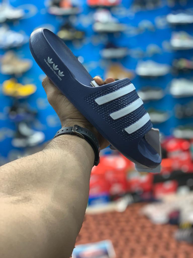 One Peice Adidas Slippers Blue White
