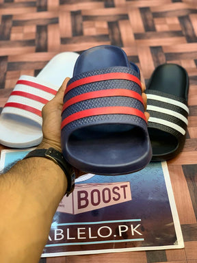 One Peice Adidas Slippers Blue Red