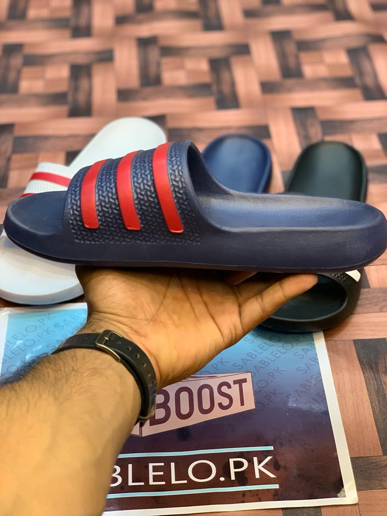 One Peice Adidas Slippers Blue Red - Premium Shoes from Sablelo.pk - Just Rs.1799! Shop now at Sablelo.pk