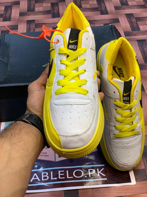 NK Airforce 1 Yellow Black White - Premium Shoes from Sablelo.pk - Just Rs.2499! Shop now at Sablelo.pk