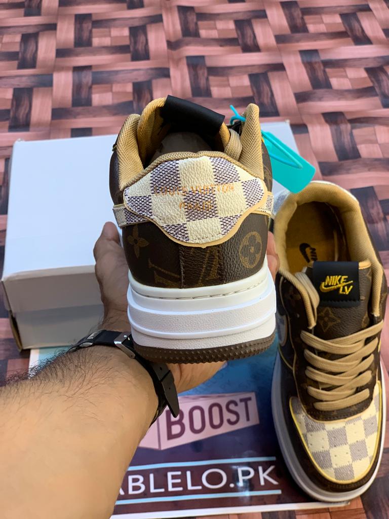 Virgil Abloh's LV x Nike Air Force 1 Brown Damiere Pattern (Dot Perfect)