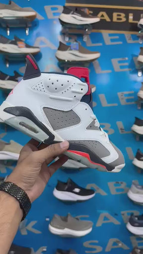 Nike Jordan 6 White Red Premium Quality (Dot Perfect)