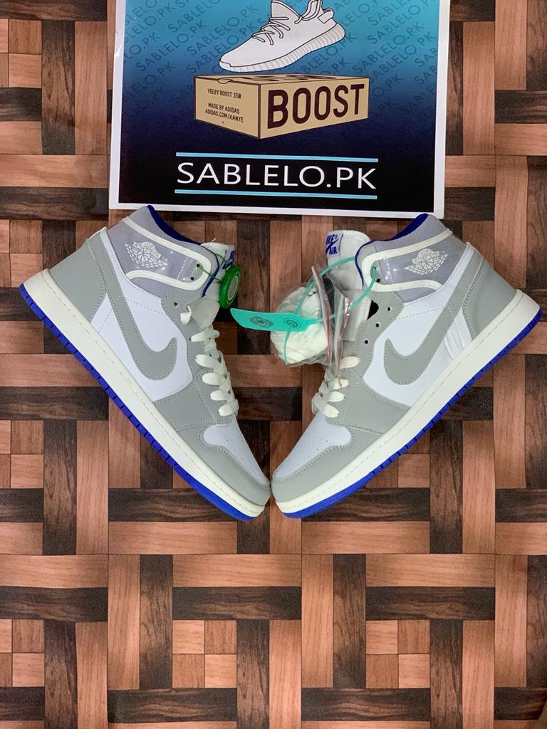 Jordan 1 High Top Gray White Blue - Premium Shoes from perfectshop - Just Rs.5999! Shop now at Sablelo.pk