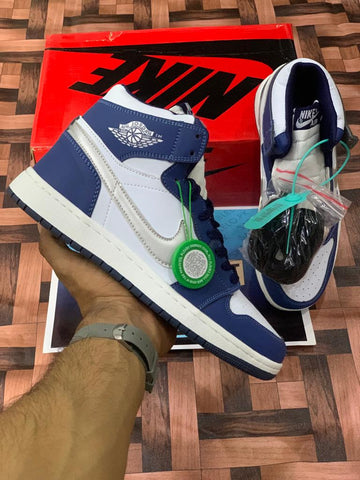 Air jordan 1 high blue and white best sale