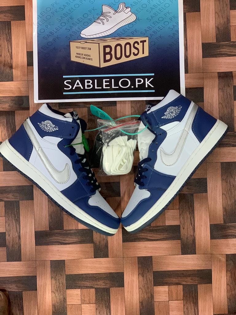 Jordan 1 Blue White Silver High Top - Premium Shoes from perfectshop - Just Rs.5999! Shop now at Sablelo.pk