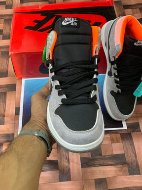 Nike Jordan 1 Gray Black Orange High Top - Premium Shoes from perfectshop - Just Rs.5999! Shop now at Sablelo.pk
