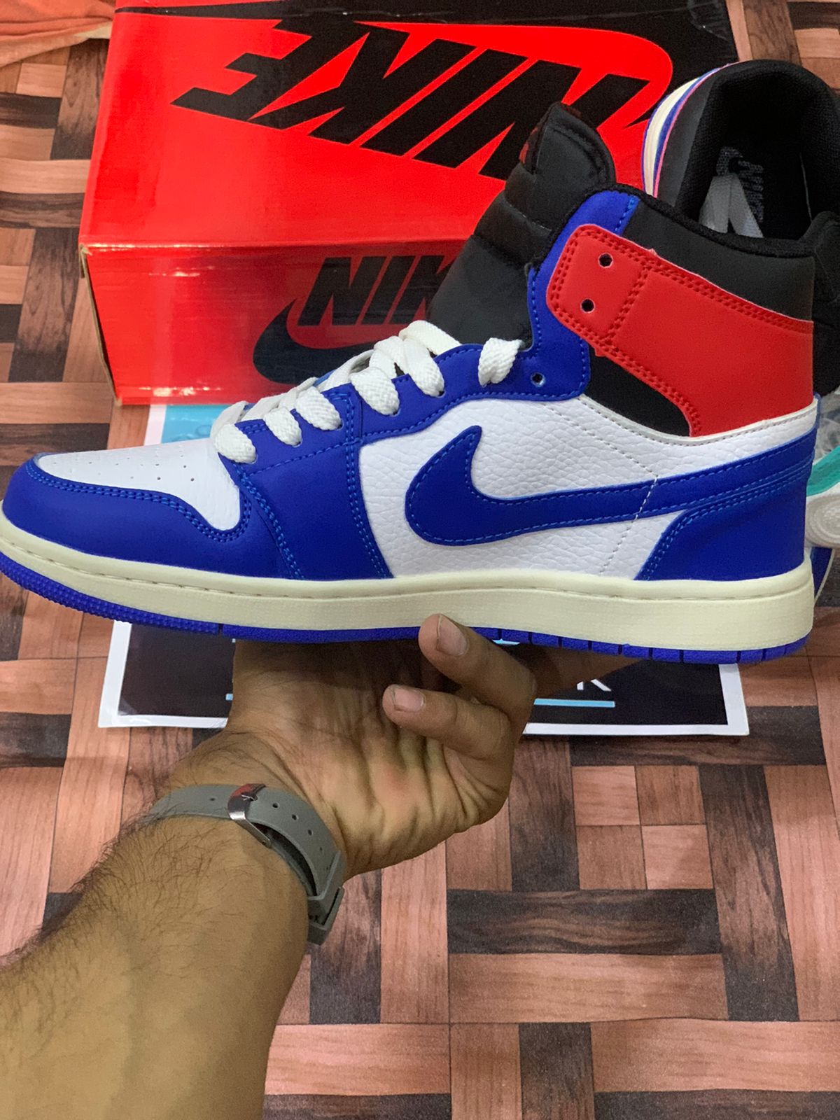 Nike Jordan 1 Blue Red White High top